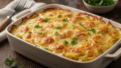 Cartofi la cuptor cu smântână și brânză: un gust greu de uitat